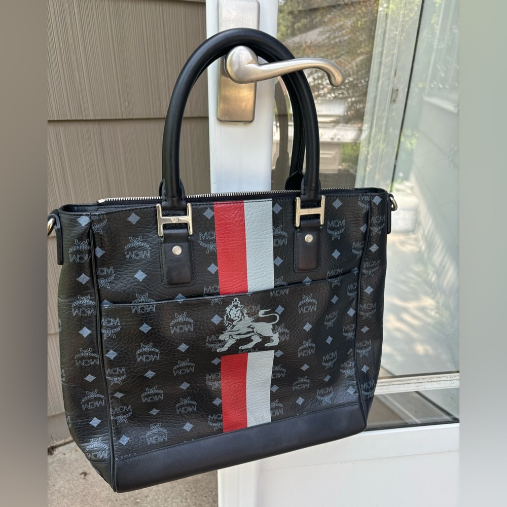 MCM black logo Empress bag with stripes- made in Germany